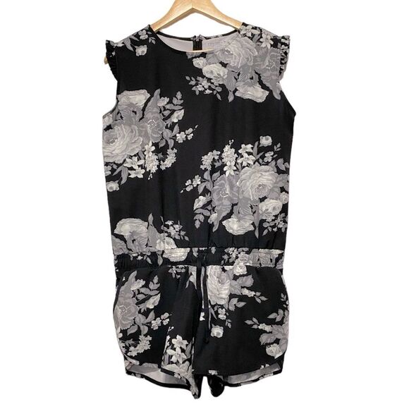 Albion Size Large Fit Shorts Romper in Black & Slate Floral - Picture 1 of 13